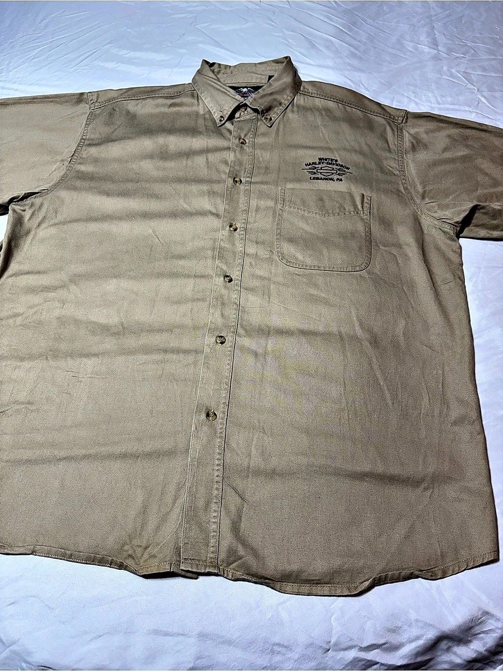 Harley Davidson Shirt XL Lebanon PA Embroidered V-Twin Button Up WPL 13500